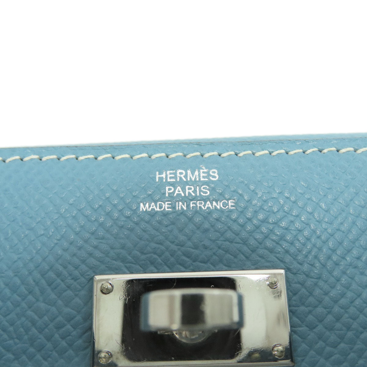 HERMES Kelly Wallet Compact Blue Jean Silver Hardware Bifold Wallet with Coin Pocket Epsom Ladies [Used]