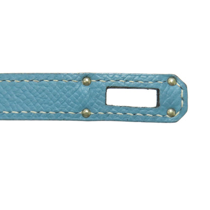 HERMES Kelly Wallet Compact Blue Jean Silver Hardware Bifold Wallet with Coin Pocket Epsom Ladies [Used]