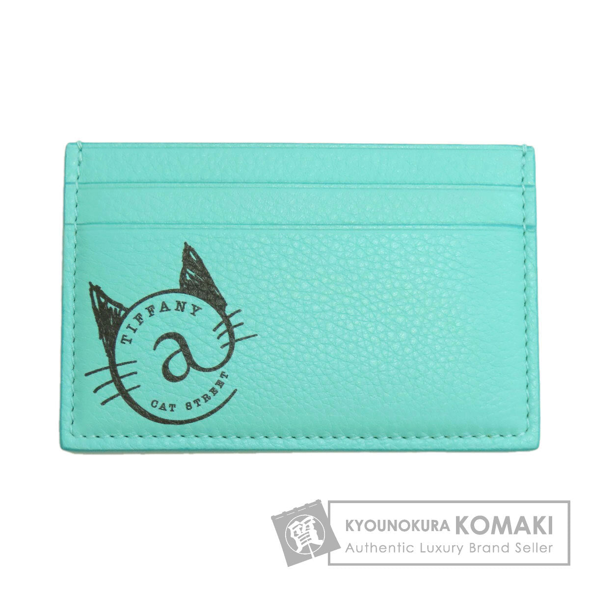 TIFFANY&Co. TIFFANY & Co. Cat Street Card Case Calf Ladies [Used]