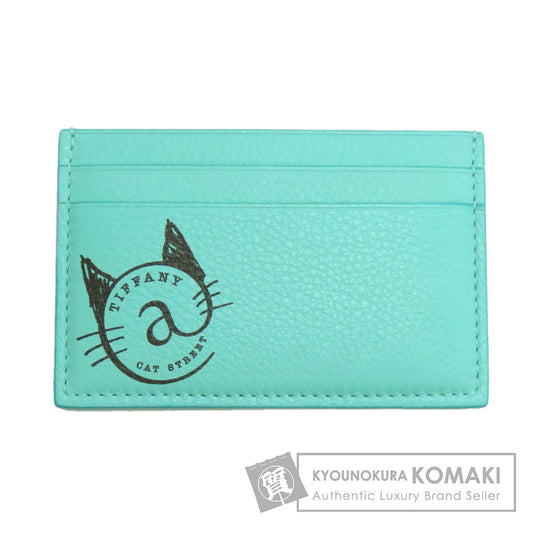 TIFFANY&Co. TIFFANY & Co. Cat Street Card Case Calf Ladies [Used]