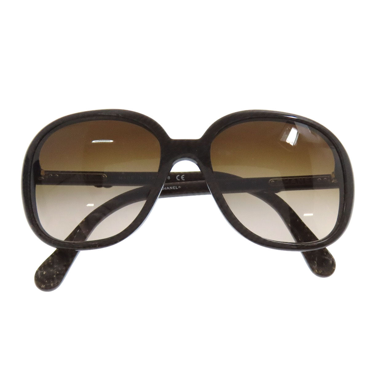CHANEL COCO Mark woodgrain sunglasses Plastic Ladies [Used]