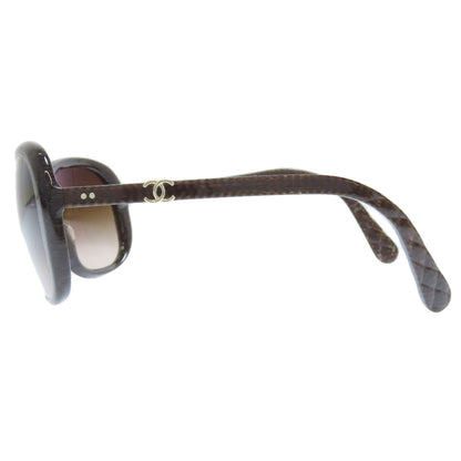 CHANEL COCO Mark woodgrain sunglasses Plastic Ladies [Used]