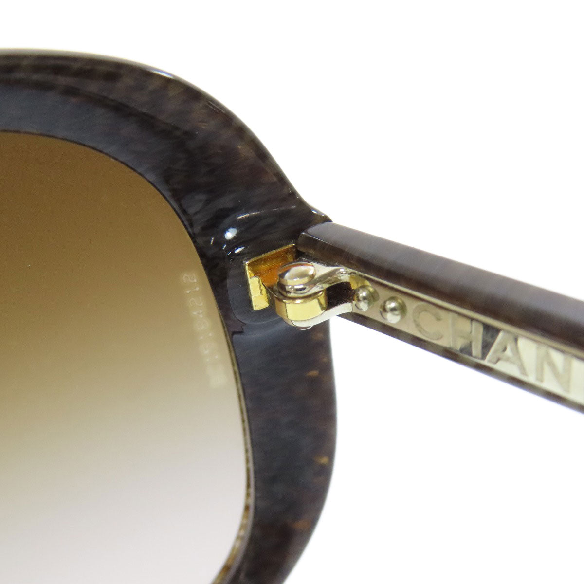 CHANEL COCO Mark woodgrain sunglasses Plastic Ladies [Used]