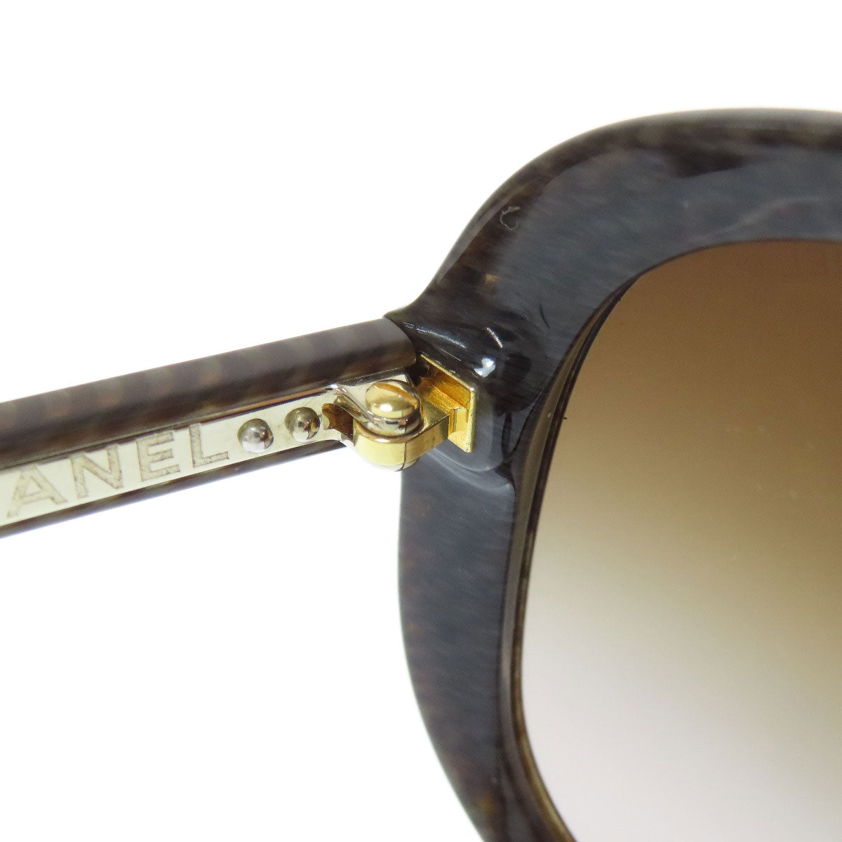 CHANEL COCO Mark woodgrain sunglasses Plastic Ladies [Used]