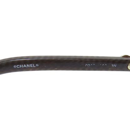 CHANEL COCO Mark woodgrain sunglasses Plastic Ladies [Used]