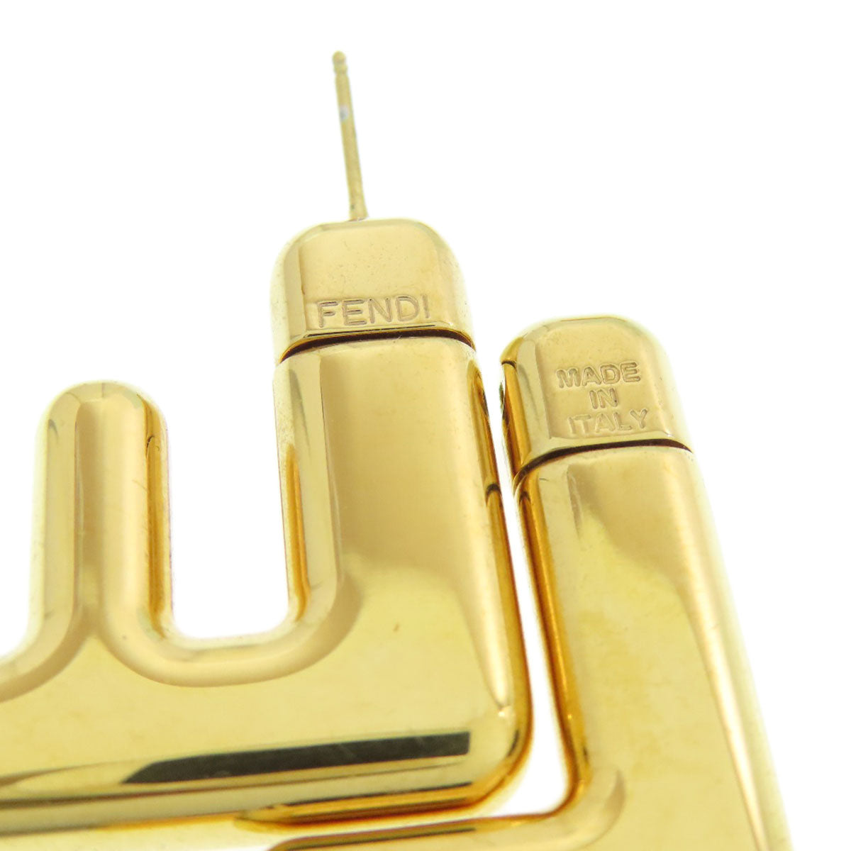 FENDI FF logo earring Metal Ladies [Used]