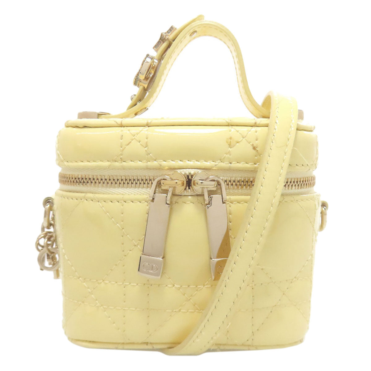 CHRISTIAN DIOR Micro Vanity Mini Bag 2WAY Handbag Enamel Ladies [Used]