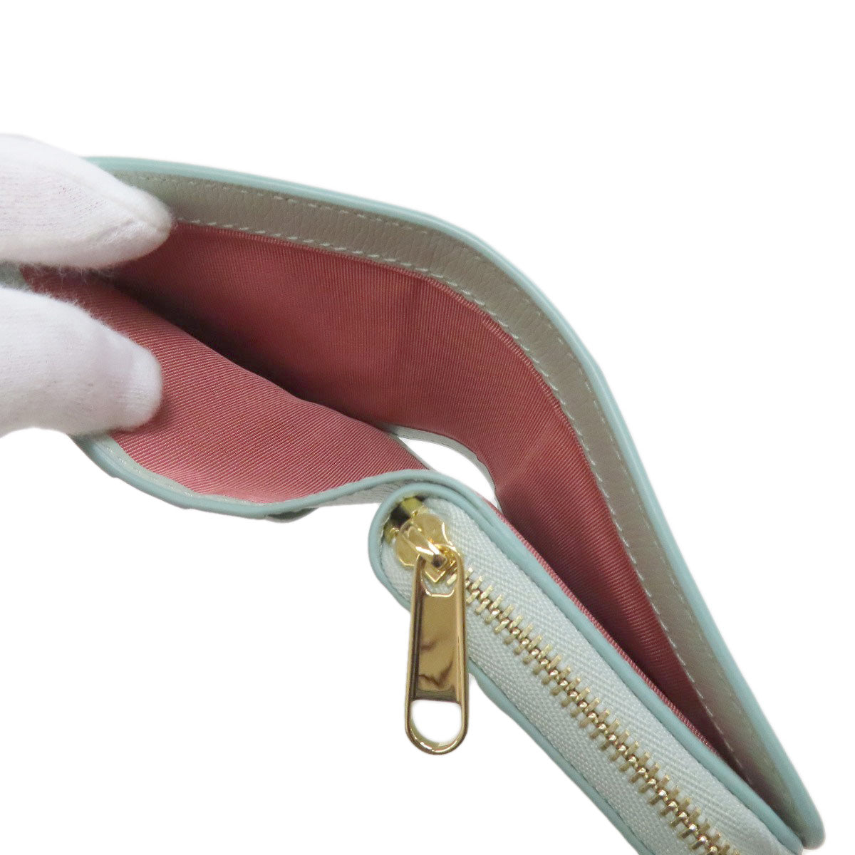 GUCCI 772639 Script Mini Wallet Bifold Wallet with Coin Pocket Calf Ladies [Used]