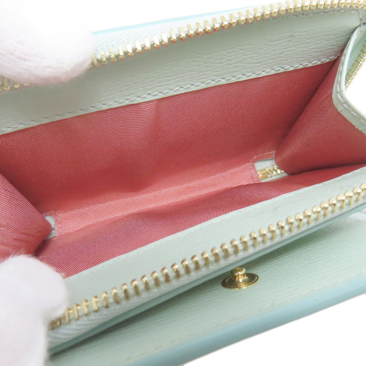 GUCCI 772639 Script Mini Wallet Bifold Wallet with Coin Pocket Calf Ladies [Used]