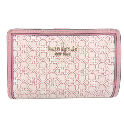 kate spade Logo overall pattern Bifold Wallet with Coin Pocket PVC Ladies [Used]