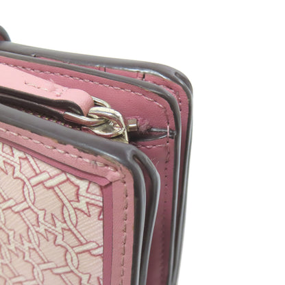 kate spade Logo overall pattern Bifold Wallet with Coin Pocket PVC Ladies [Used]