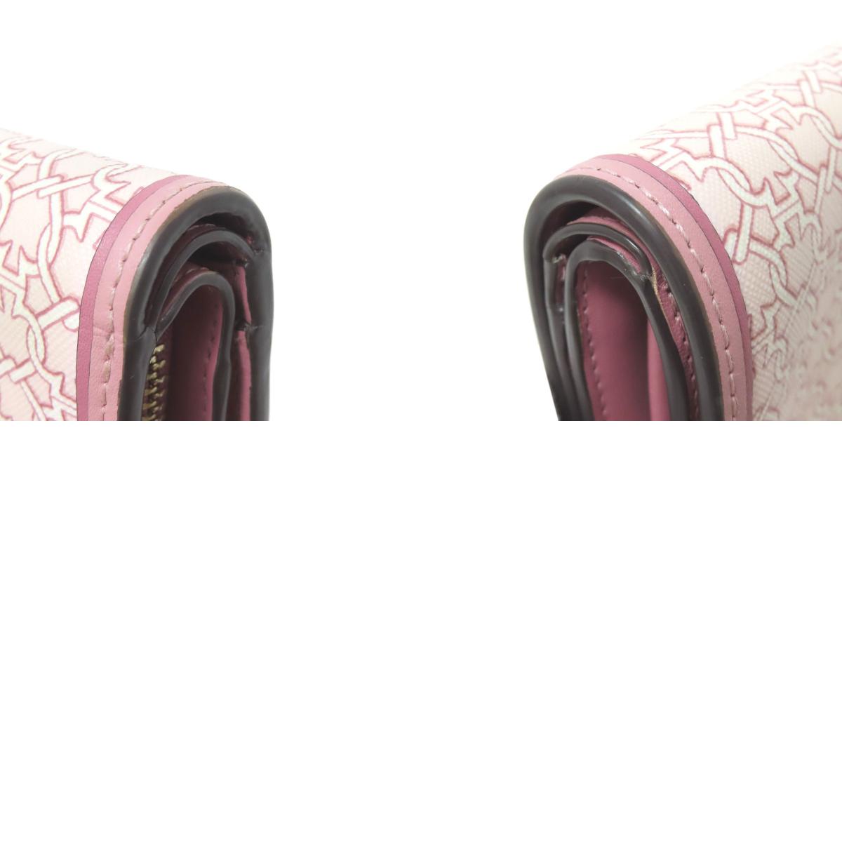 kate spade Logo overall pattern Bifold Wallet with Coin Pocket PVC Ladies [Used]