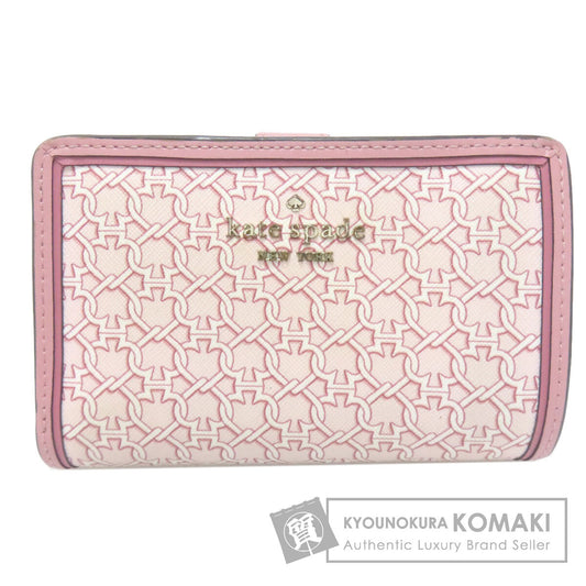 kate spade Logo overall pattern Bifold Wallet with Coin Pocket PVC Ladies [Used]