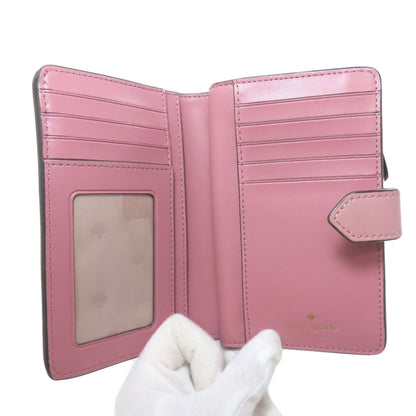 kate spade Logo overall pattern Bifold Wallet with Coin Pocket PVC Ladies [Used]