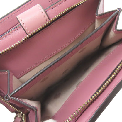 kate spade Logo overall pattern Bifold Wallet with Coin Pocket PVC Ladies [Used]