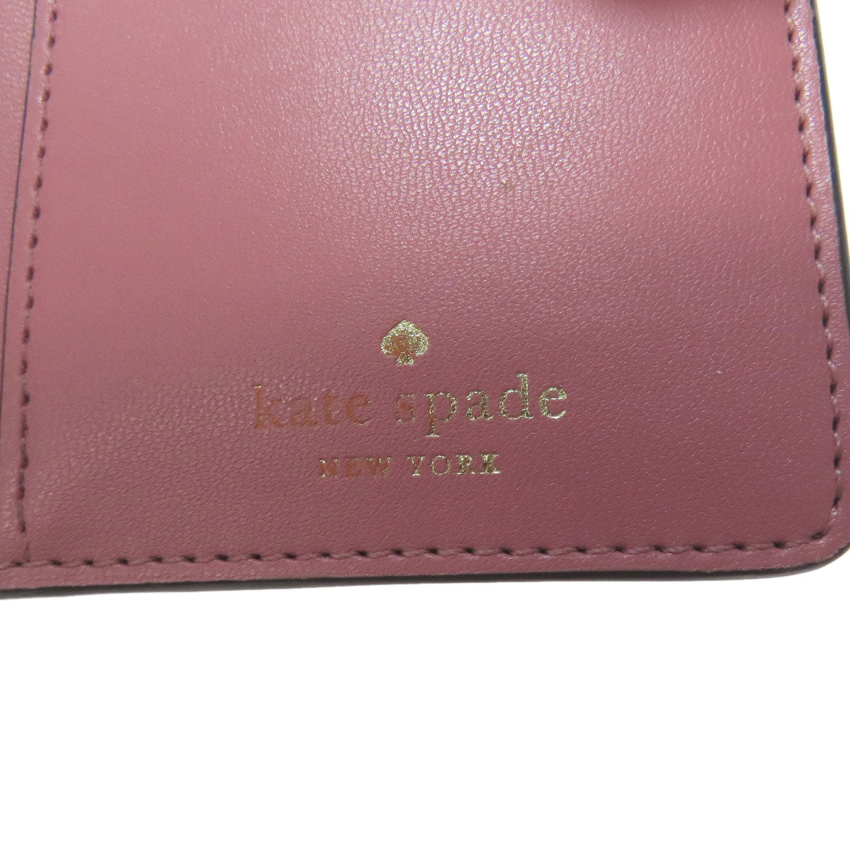 kate spade Logo overall pattern Bifold Wallet with Coin Pocket PVC Ladies [Used]