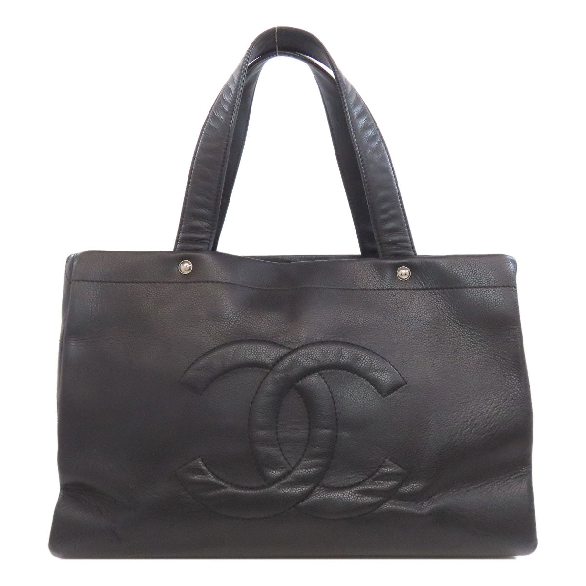 CHANEL COCO Mark Tote Bag Grained Calfskin Skin Ladies [Used]