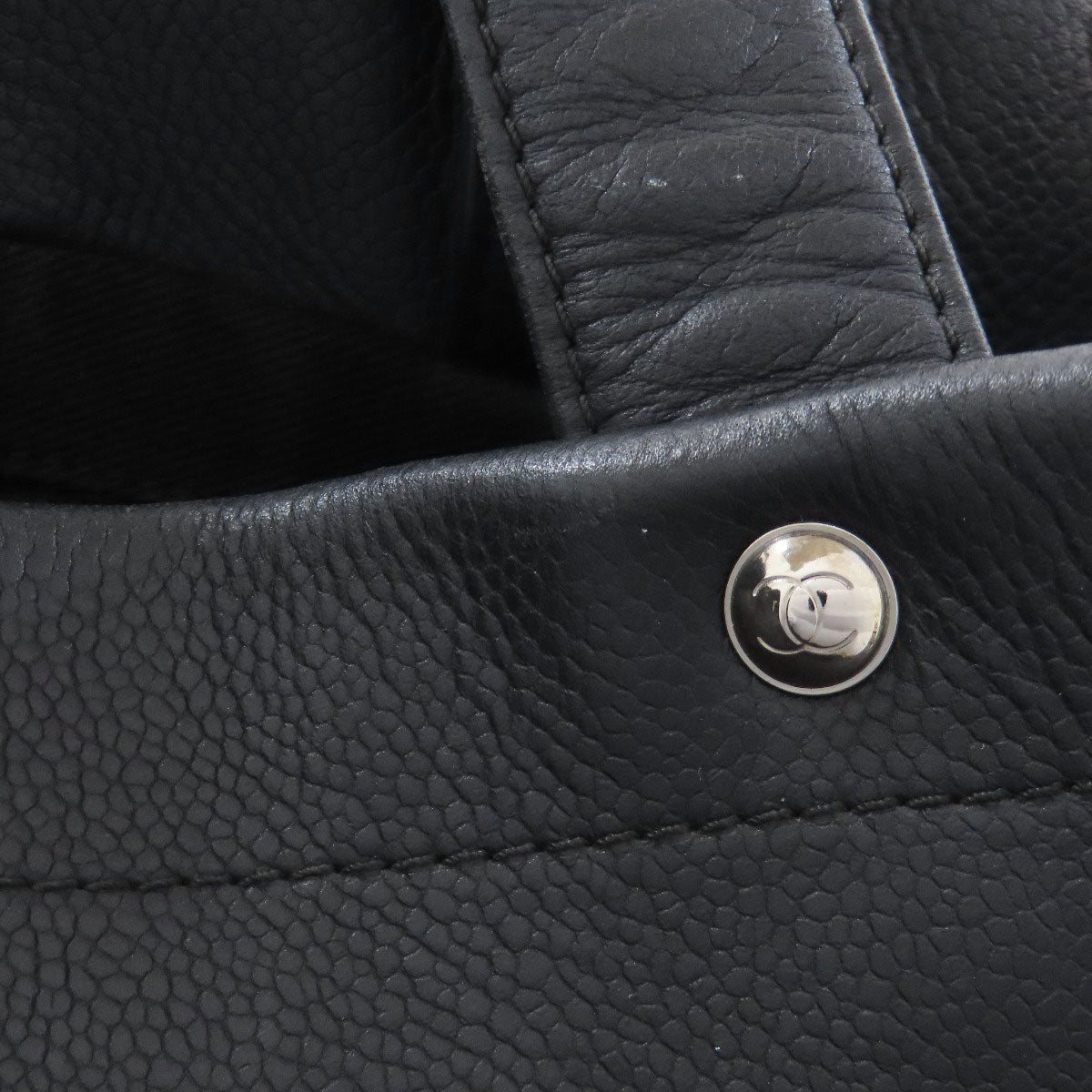 CHANEL COCO Mark Tote Bag Grained Calfskin Skin Ladies [Used]