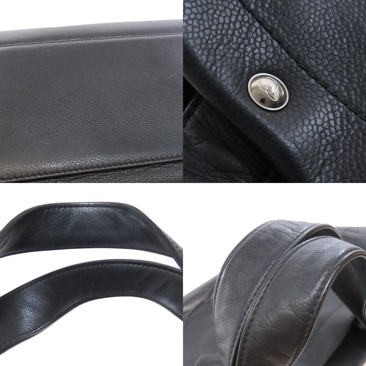 CHANEL COCO Mark Tote Bag Grained Calfskin Skin Ladies [Used]