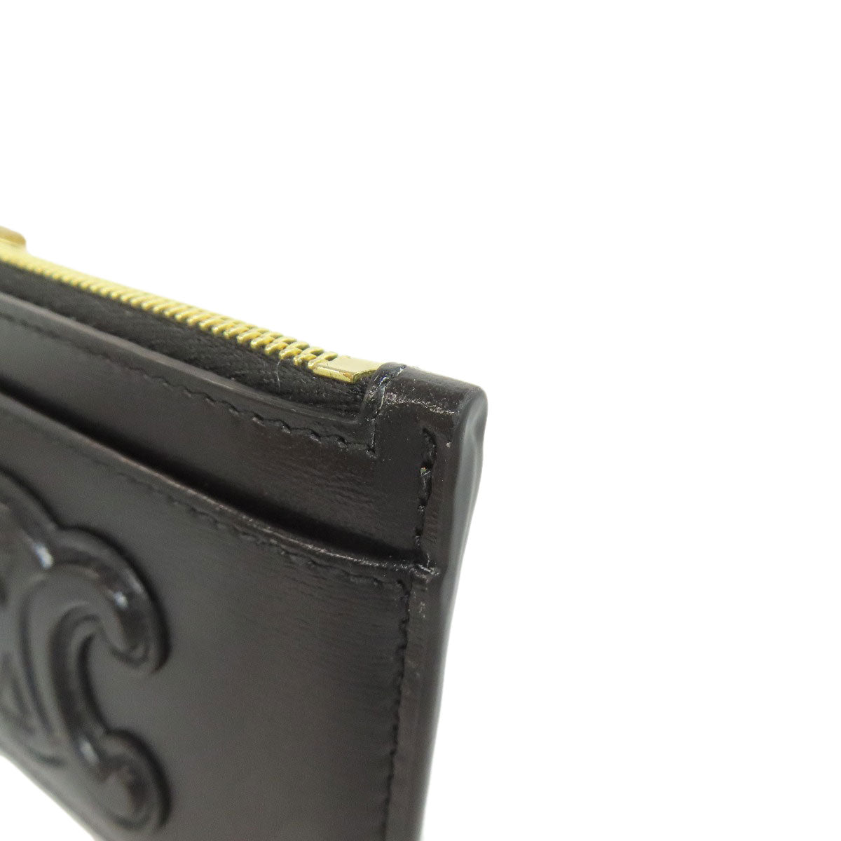 CELINE Triomphe coin purse Leather Ladies [Used]