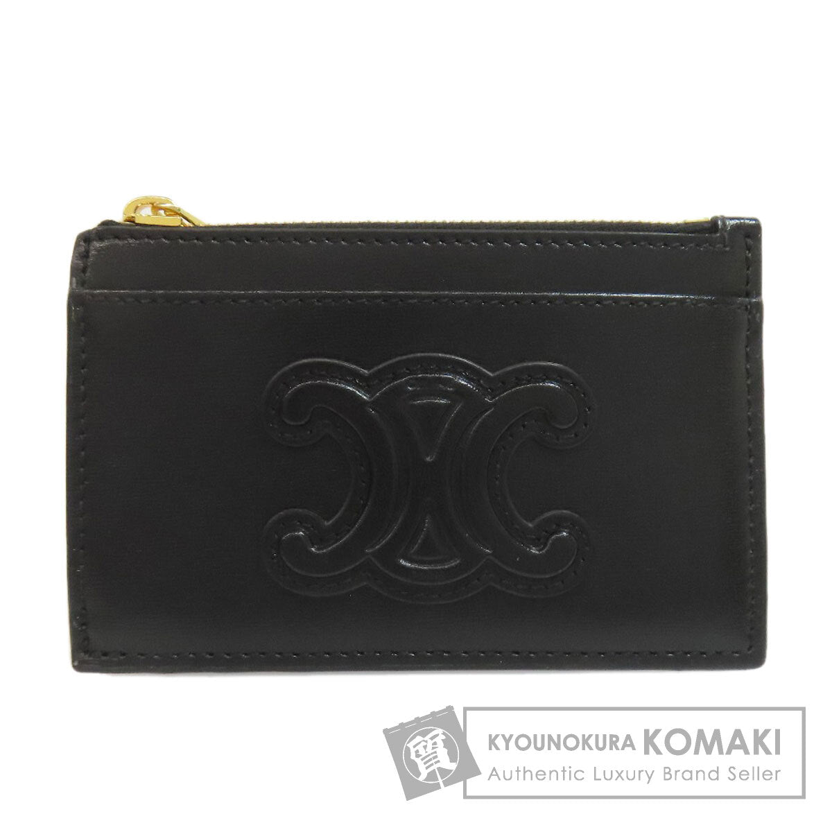 CELINE Triomphe coin purse Leather Ladies [Used]