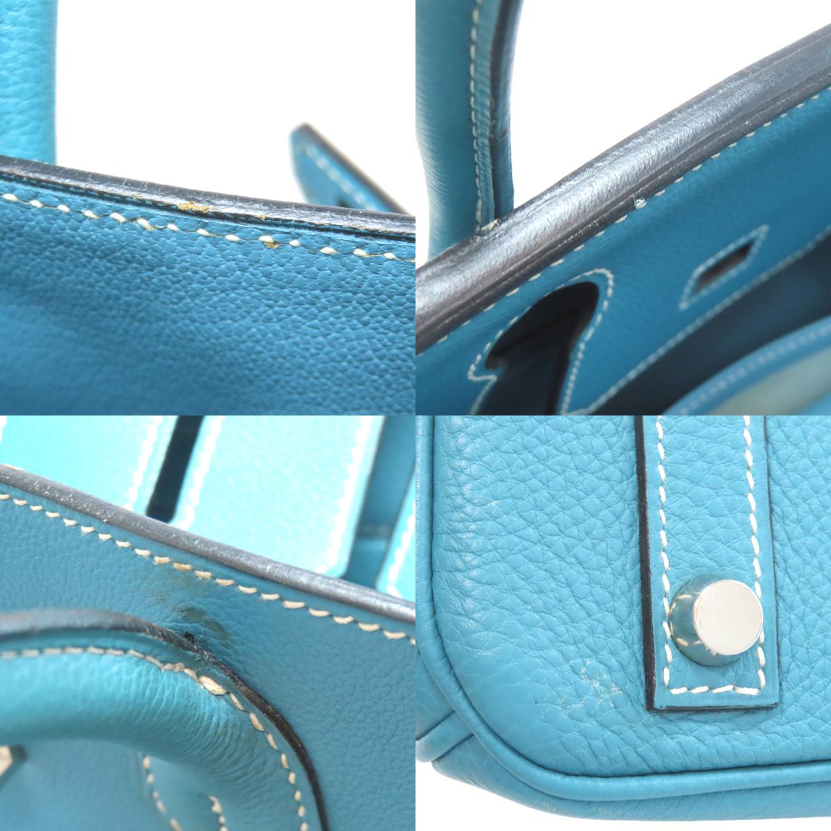 HERMES Birkin 30 Blue Gene SilverHardware Handbag Epsom Ladies [Used]