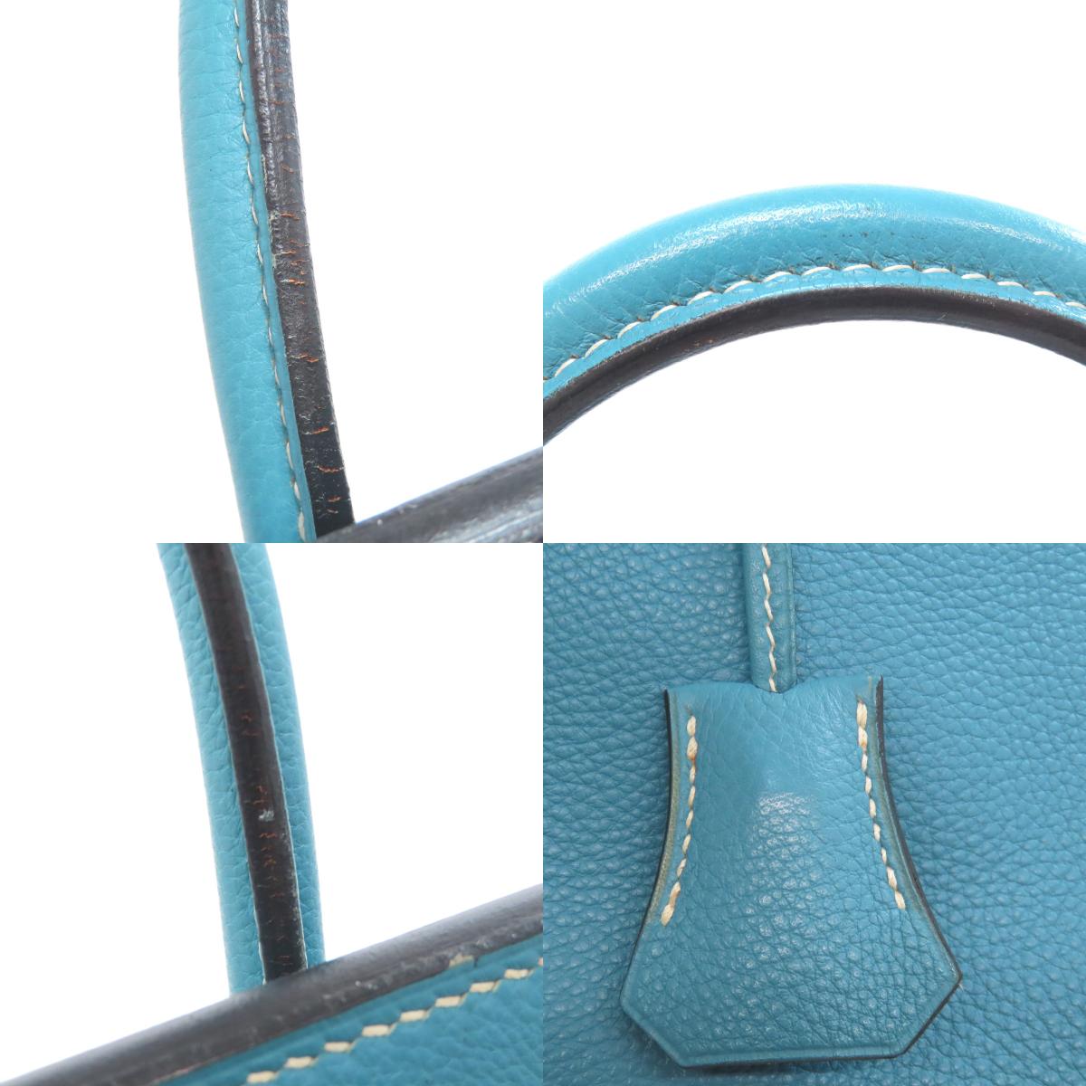 HERMES Birkin 30 Blue Gene SilverHardware Handbag Epsom Ladies [Used]