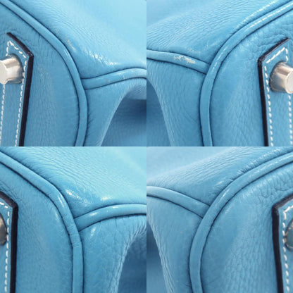 HERMES Birkin 30 Blue Gene SilverHardware Handbag Epsom Ladies [Used]