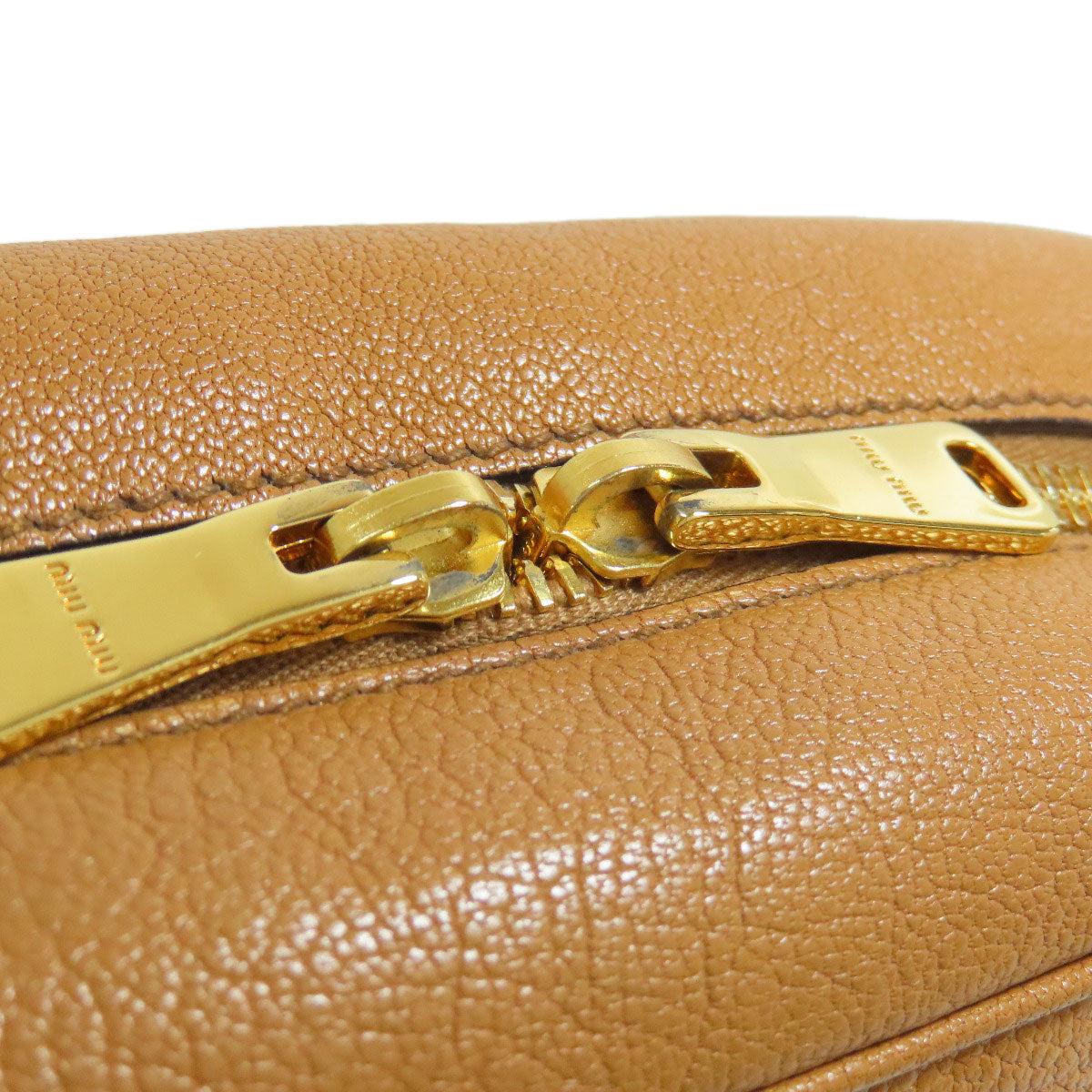 MIUMIU logo Shoulder Bag Leather Ladies [Used]