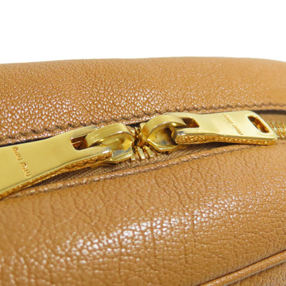 MIUMIU logo Shoulder Bag Leather Ladies [Used]