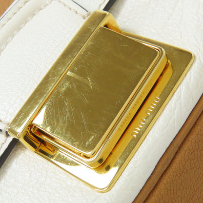 MIUMIU logo Shoulder Bag Leather Ladies [Used]