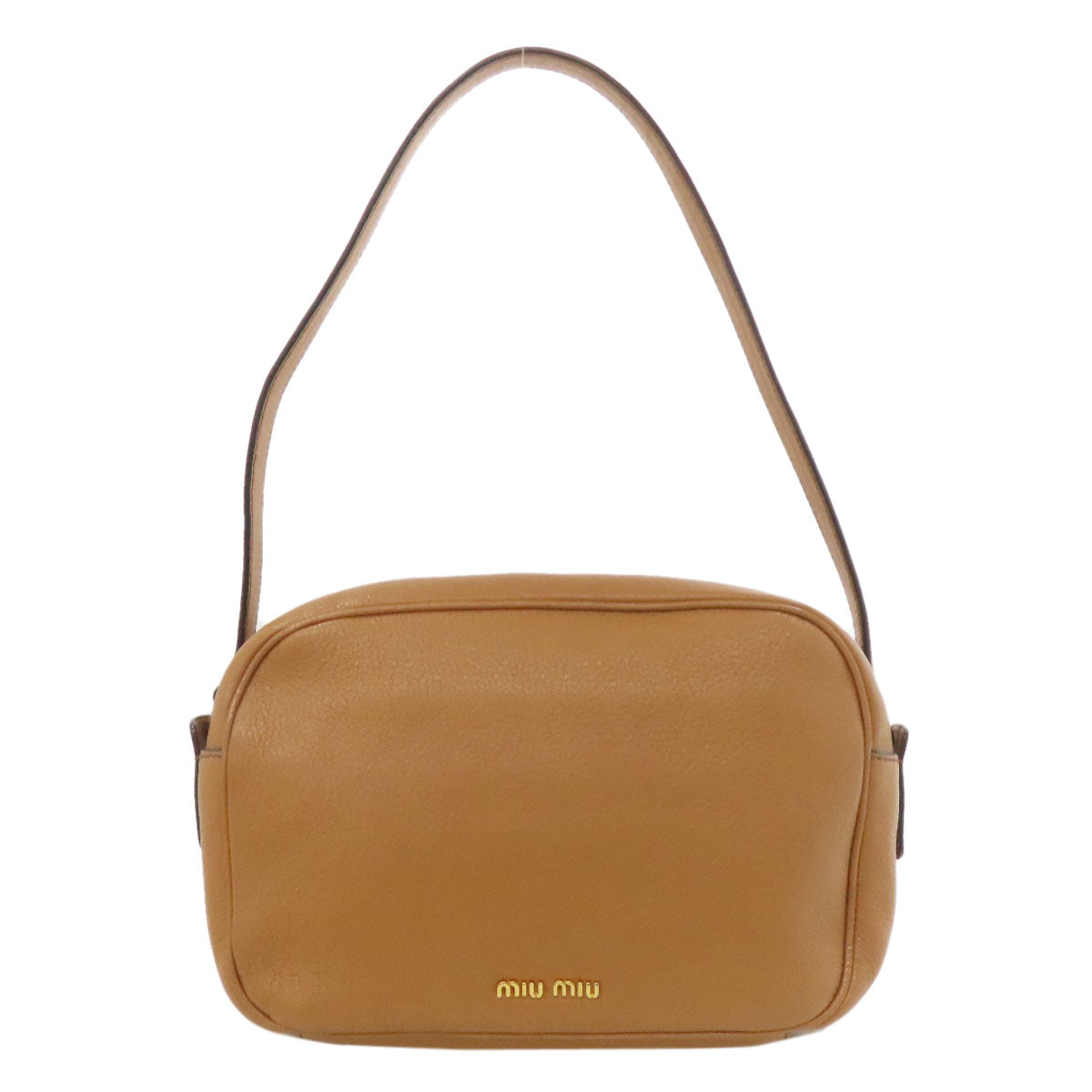 MIUMIU logo Shoulder Bag Leather Ladies [Used]