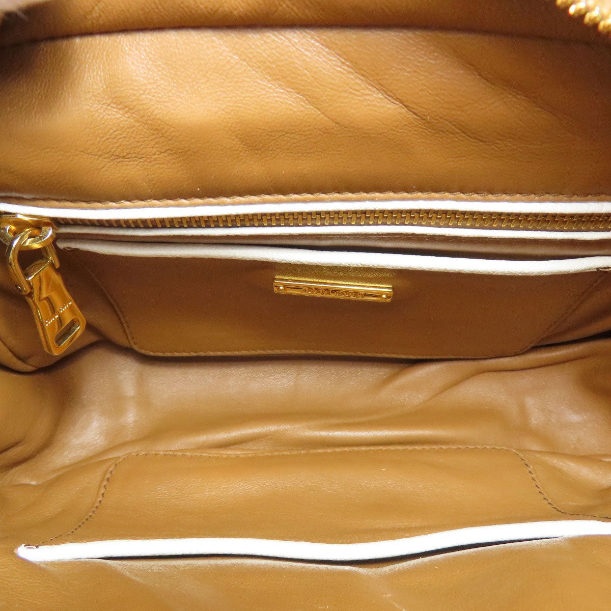 MIUMIU logo Shoulder Bag Leather Ladies [Used]