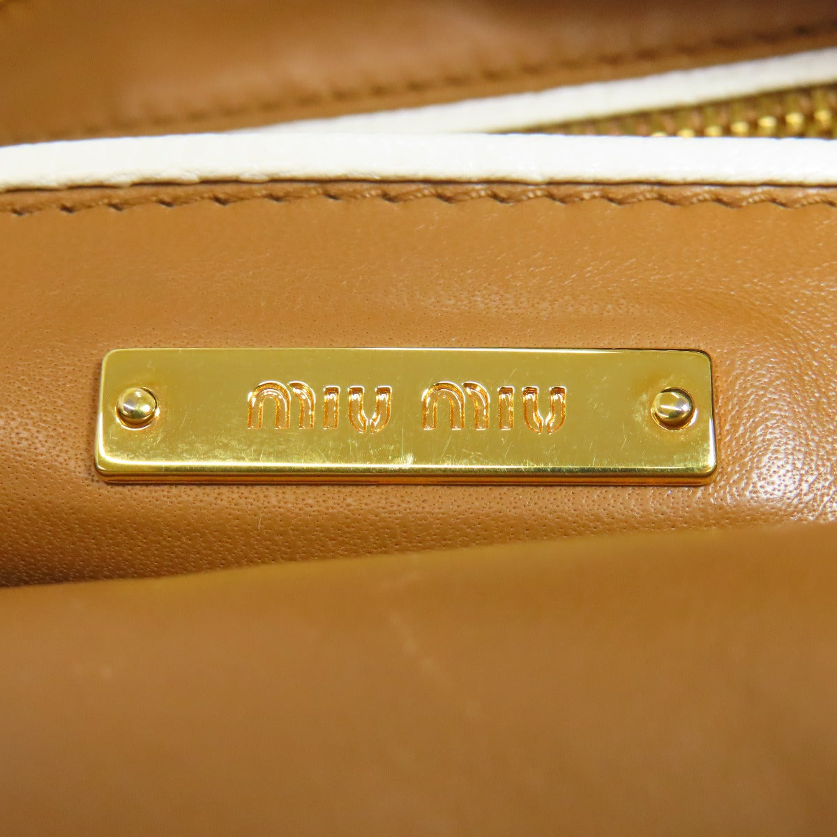 MIUMIU logo Shoulder Bag Leather Ladies [Used]