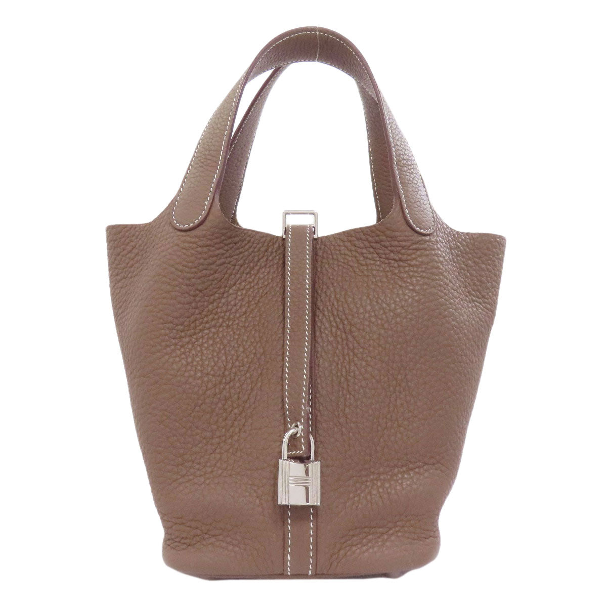 HERMES Picotin Lock PM Etoupe SilverHardware Handbag Leather Ladies [Used]