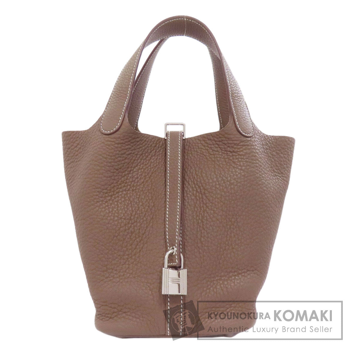 HERMES Picotin Lock PM Etoupe SilverHardware Handbag Leather Ladies [Used]