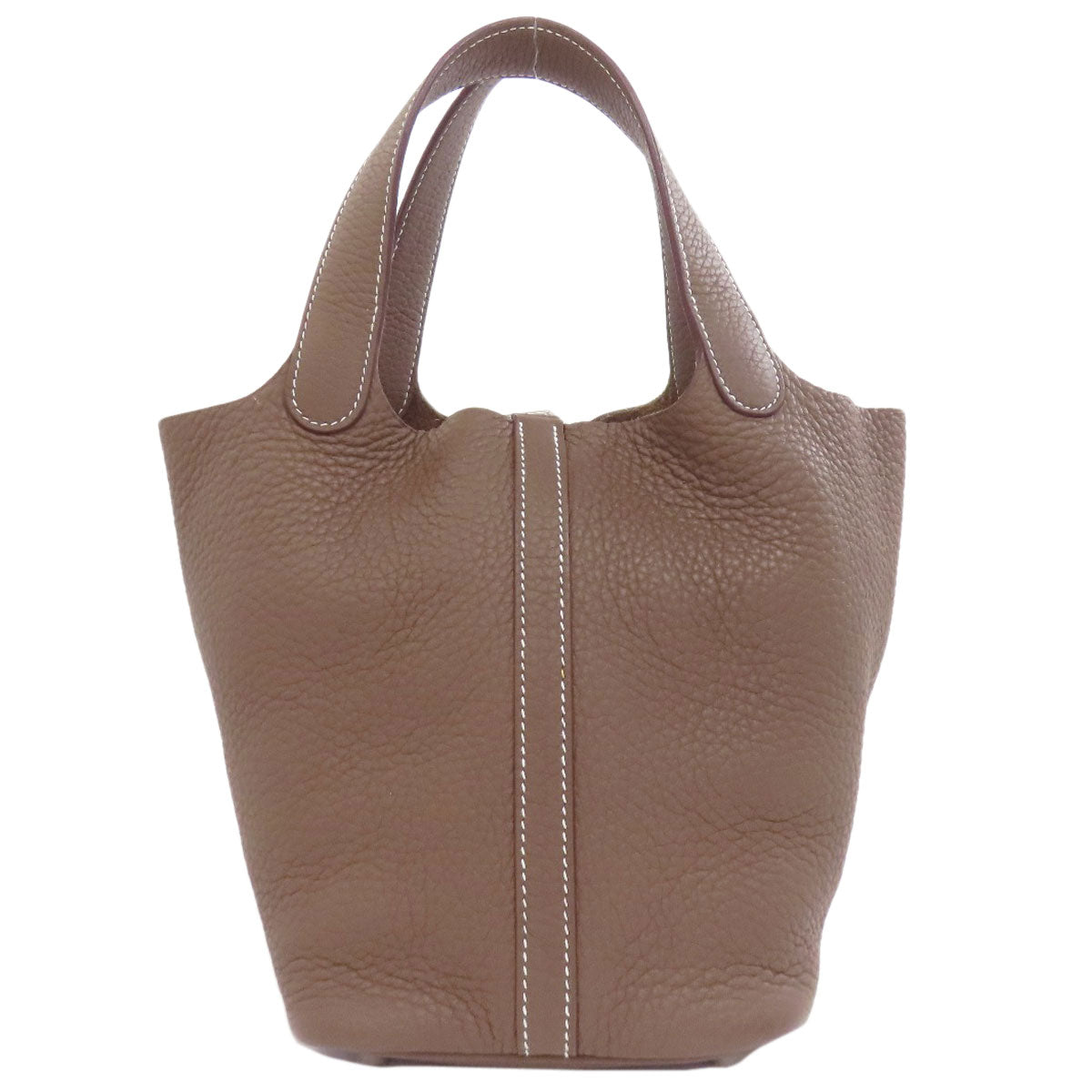 HERMES Picotin Lock PM Etoupe SilverHardware Handbag Leather Ladies [Used]