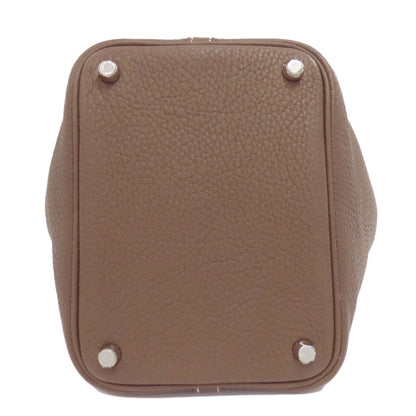 HERMES Picotin Lock PM Etoupe SilverHardware Handbag Leather Ladies [Used]