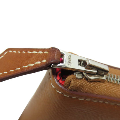 HERMES Azap Silkin Compact Gold SilverHardware Bifold Wallet with Coin Pocket Epsom Ladies [Used]