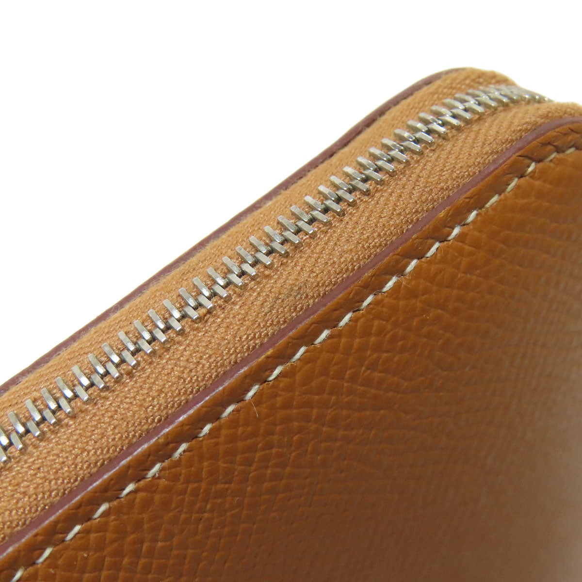 HERMES Azap Silkin Compact Gold SilverHardware Bifold Wallet with Coin Pocket Epsom Ladies [Used]