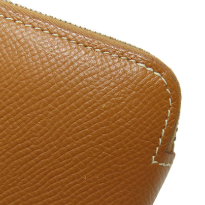 HERMES Azap Silkin Compact Gold SilverHardware Bifold Wallet with Coin Pocket Epsom Ladies [Used]