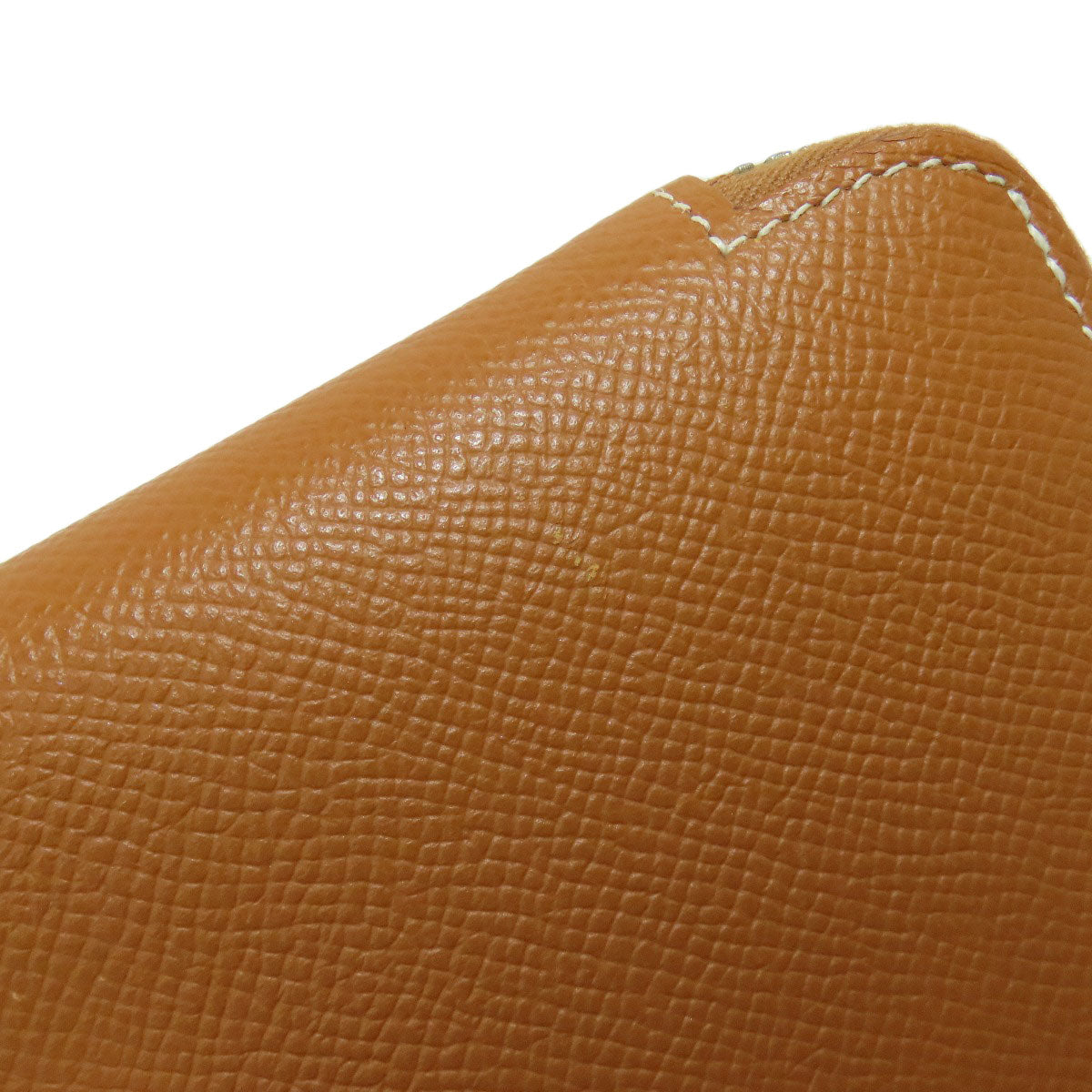 HERMES Azap Silkin Compact Gold SilverHardware Bifold Wallet with Coin Pocket Epsom Ladies [Used]