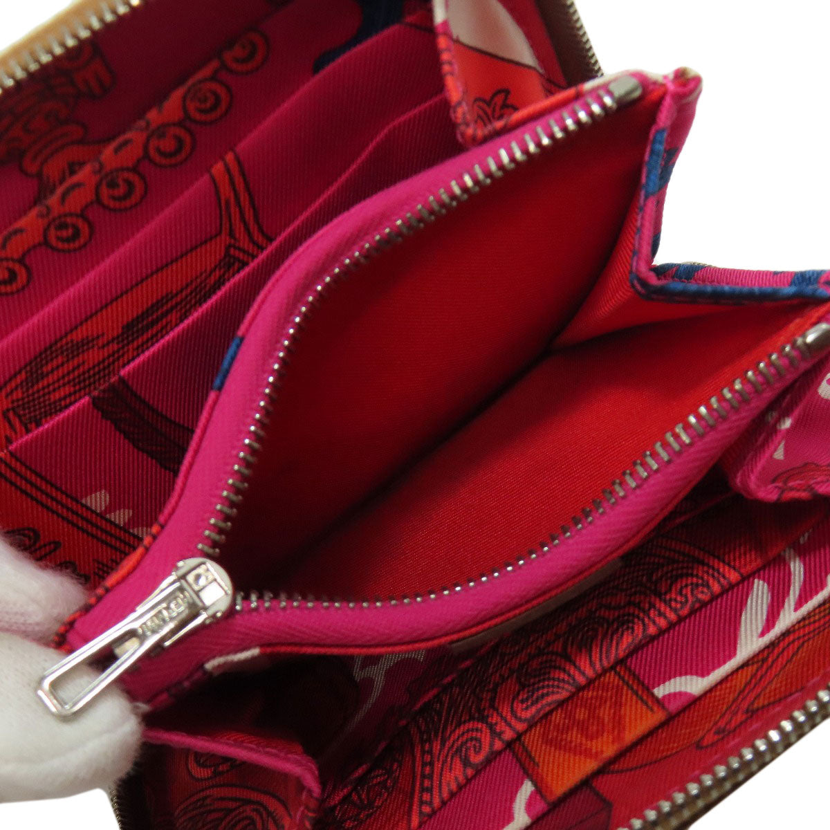 HERMES Azap Silkin Compact Gold SilverHardware Bifold Wallet with Coin Pocket Epsom Ladies [Used]