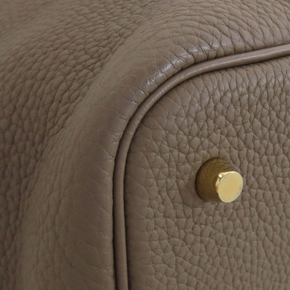 HERMES Picotin Lock MM Etoupe GoldHardware Handbag Epsom Ladies [Used]