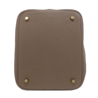 HERMES Picotin Lock MM Etoupe GoldHardware Handbag Epsom Ladies [Used]