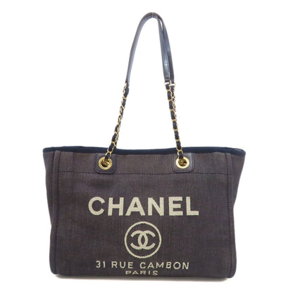 CHANEL Deauville GoldHardware Tote Bag Denim Ladies [Used]