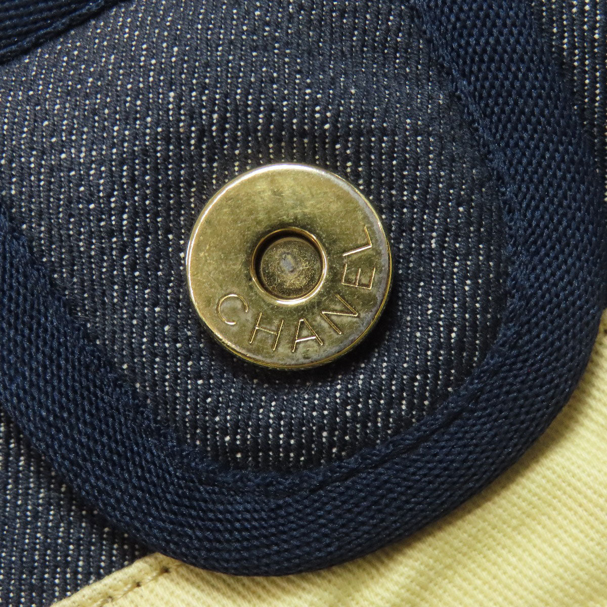 CHANEL Deauville GoldHardware Tote Bag Denim Ladies [Used]