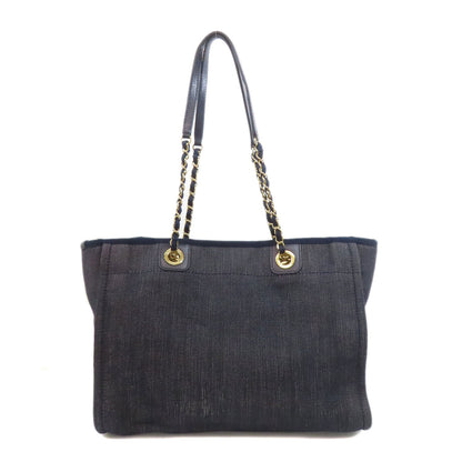 CHANEL Deauville GoldHardware Tote Bag Denim Ladies [Used]