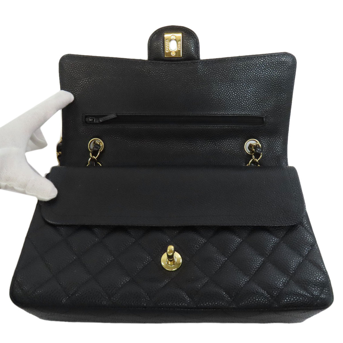 CHANEL ChainShoulder Matelasse GoldHardware Shoulder Bag Grained Calfskin Skin Ladies [Used]