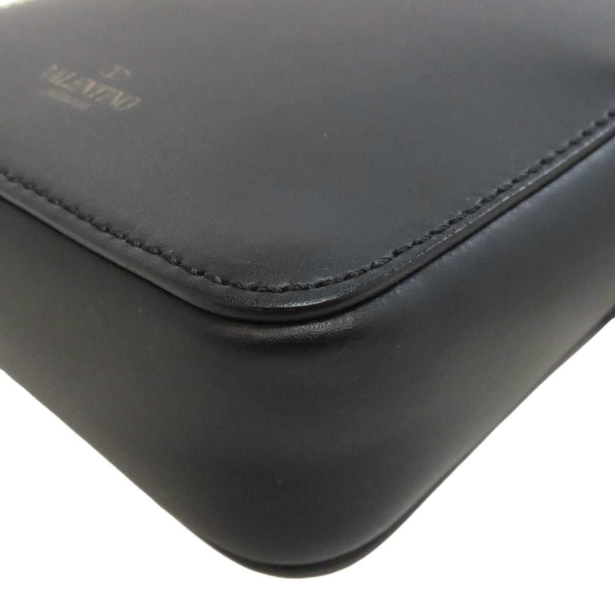 VALENTINO logo Shoulder Bag Leather Ladies [Used]